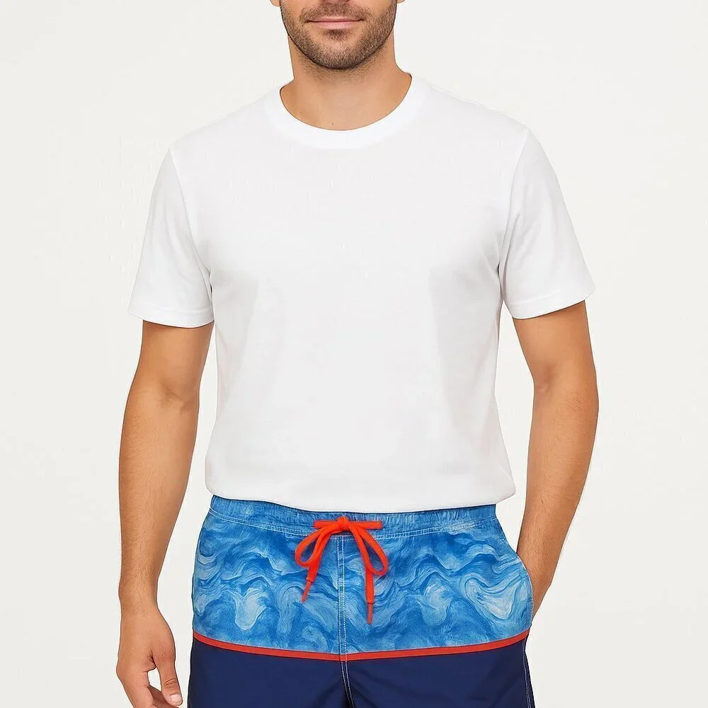 Blue Port NWT Blue and Orange Swim Trunks Size Large Men’s Board Shorts